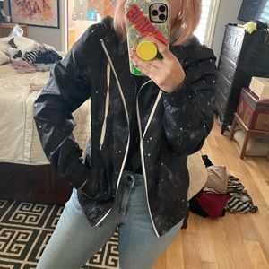 Zine galaxy print windbreaker